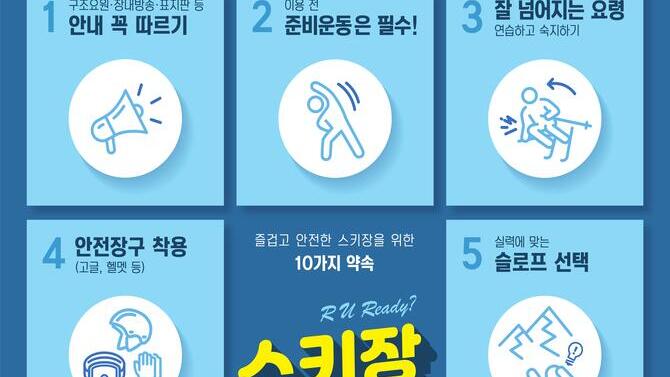 스키장 이용 안전수칙 리플렛 및 포스터입니다.