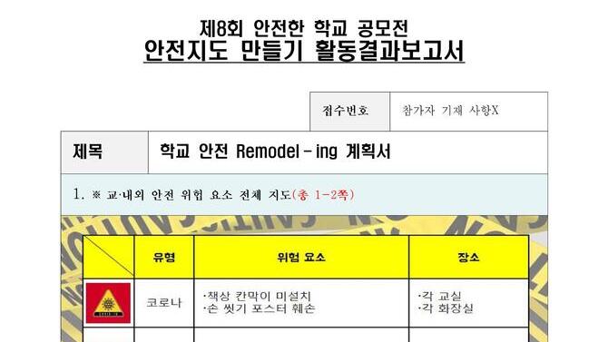 제8회 안전한학교 공모전 수상작_안전지도부문_중등부_대상